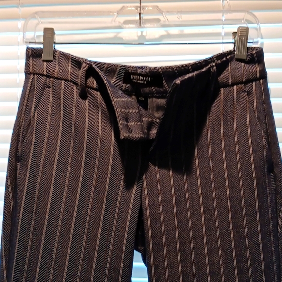 Ankle length Navy/ white pinstripe pants. - Picture 3 of 6
